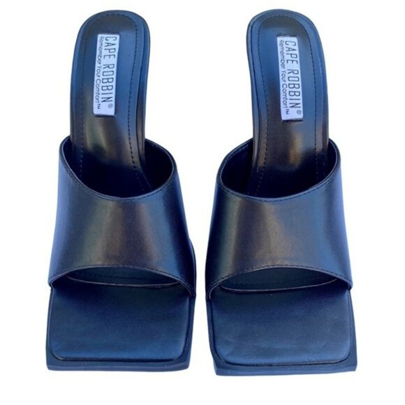 Cape Robbin Black Tristen Squared Toed 4” Heels Women 7.5 - Picture 1 of 10